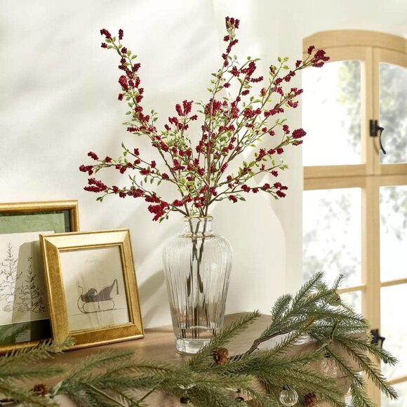 9" Fluted Clear Glass Bud Vase Gold Rim – Hearth & Hand Magnolia, Christmas 2024 - Picture 1 of 6